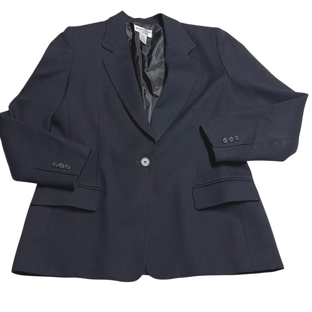 Pendleton Navy Blue Single-Button Blazer